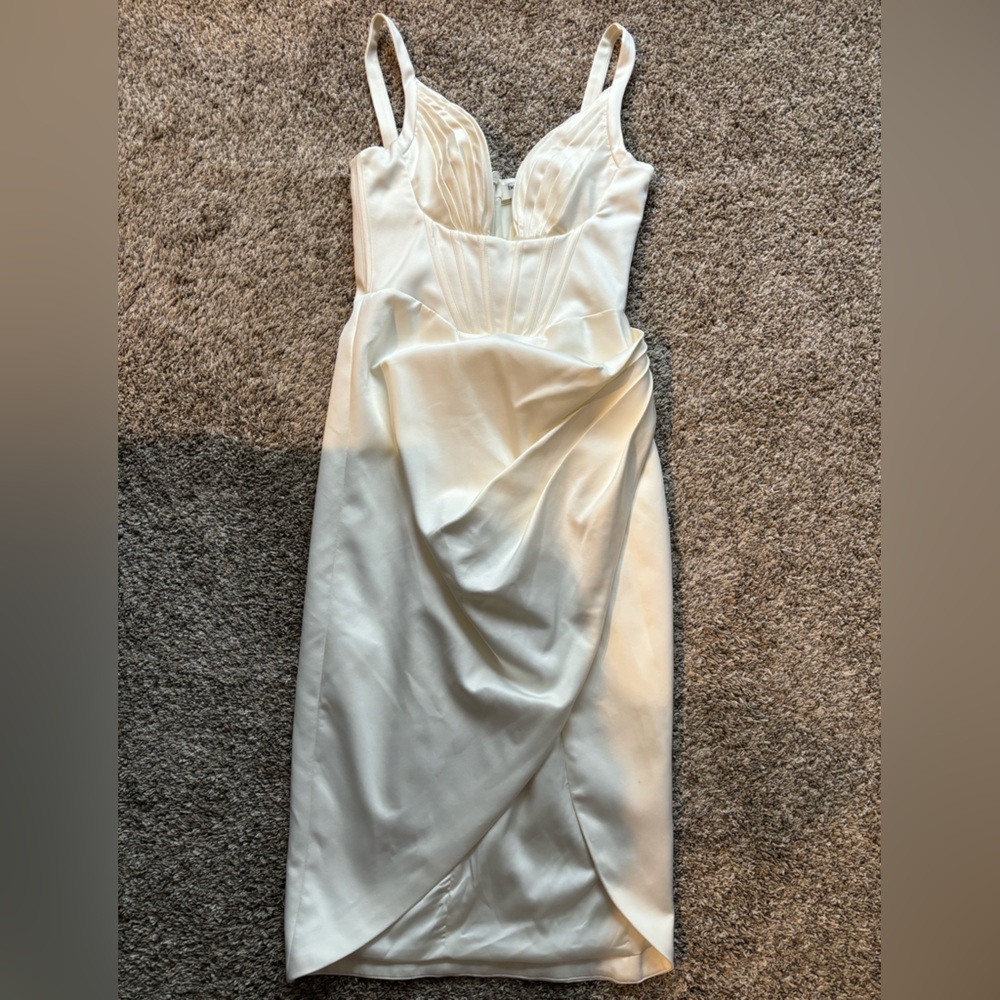 House of CB Cream Midi Dress